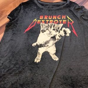 American Eagle Grunge Cat Tshirt